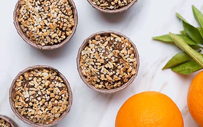 Muffins crocantis de naranja y almendra