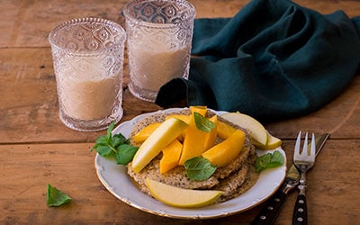 Tortitas de avena con semillas de lino y chía