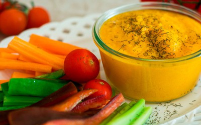 Mayonesa de zanahoria con crudités