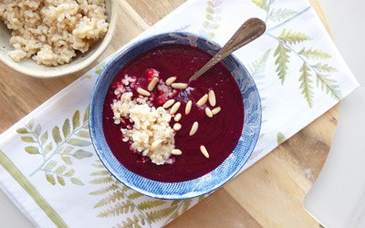 Crema de remolacha y arroz integral prebiótico