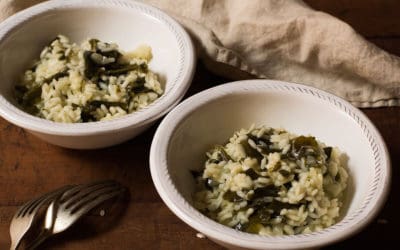 Risotto vegano de alga wakame