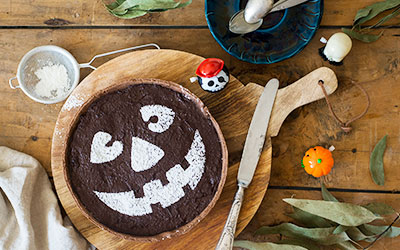 Tarta vegana de Halloween: de calabaza y chocolate