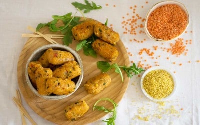 Croquetas caseras de lenteja roja y bulgur