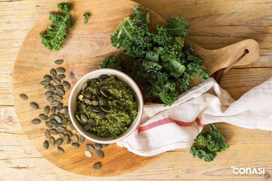 Pesto de kale y semillas de calabaza - Proteínas vegetales