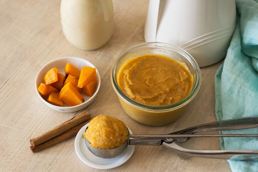 Helado de calabaza en un tarro Weck