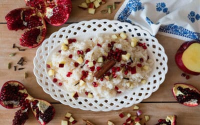 Arroz con especias y granada