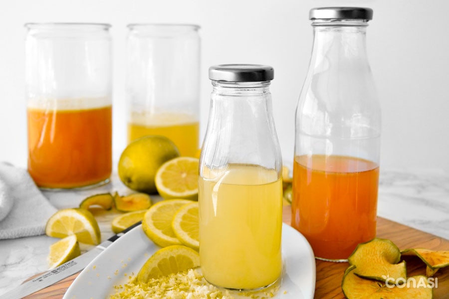 Limonada probiótica en dos versiones