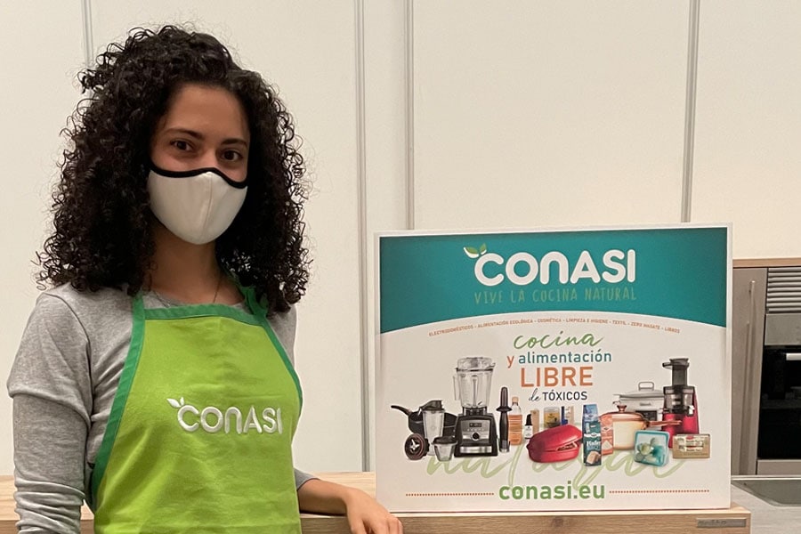 Miriam Fabà de Veganeando tras el Showcooking 