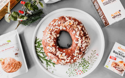 Roscón de reyes sin gluten con cacao