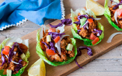 Tacos de tempeh tostado con salsa picante