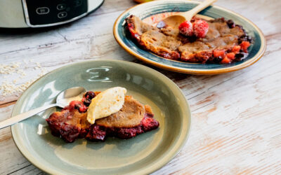 Cobbler de frutos rojos en Crock Pot