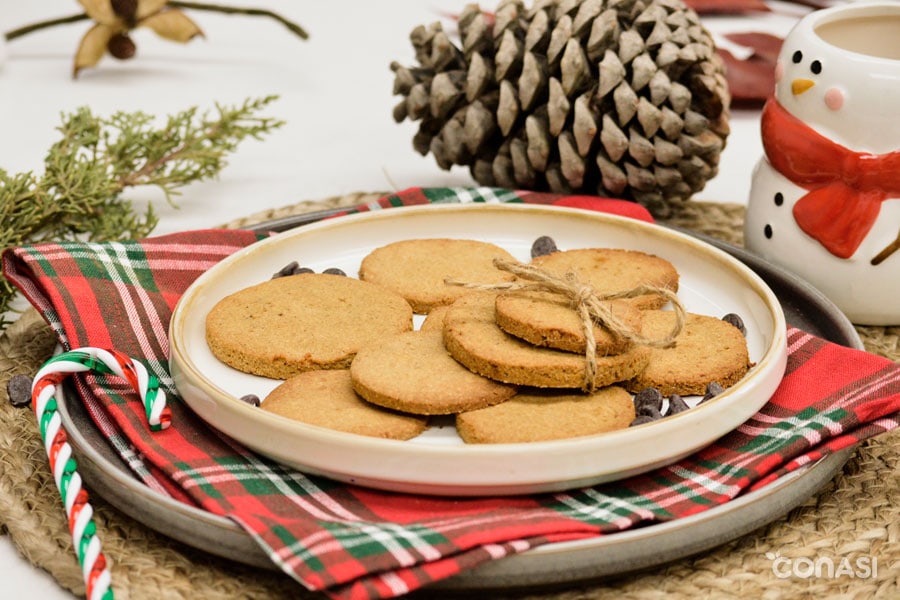 plato con galletas sin gluten