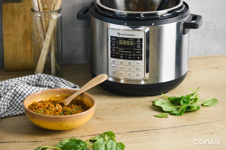 Lentejas con espinacas en la olla multifunción Espressions Lentejas con espinacas en la olla multifunción Espressions