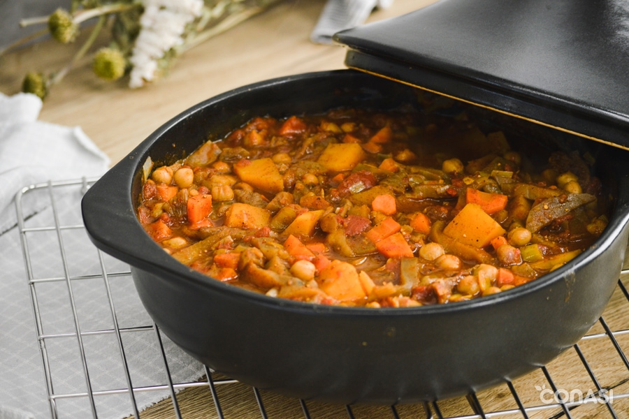 tajine de garbanzos con harissa