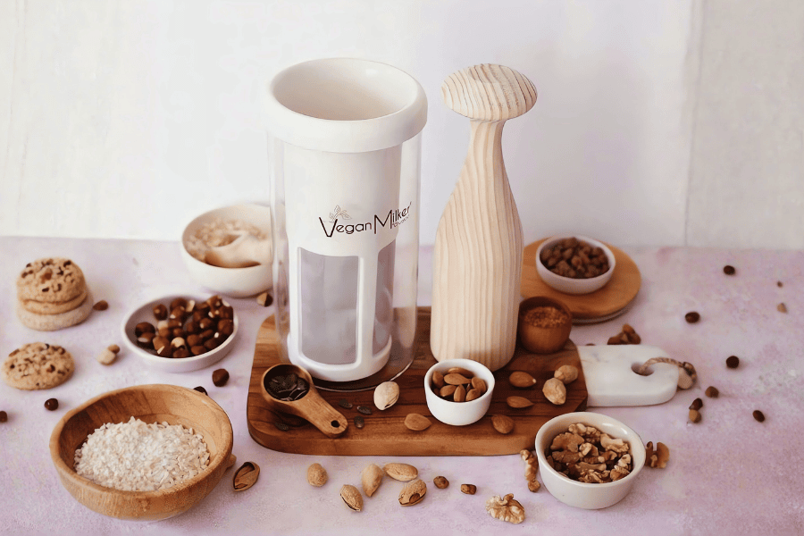 tu Vegan Milker lista para elaborar bebidas vegetales auténticas ingredientes y Vegan Milker listos para elaborar bebidas vegetales