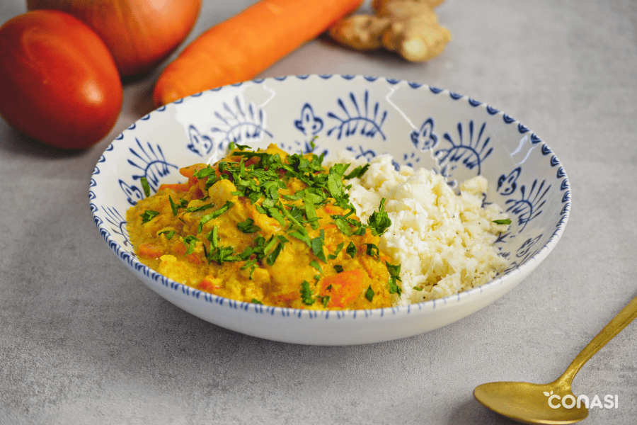 curry de gambas con coliflor curry de gambas con coliflor