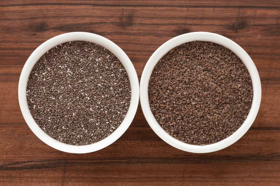 semillas de chía al natural y molidas semillas de chía al natural y molidas