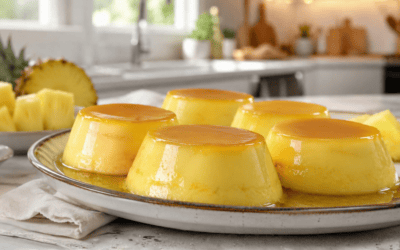 Flan de piña sin horno