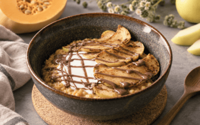 Porridge de avena con manzana y calabaza